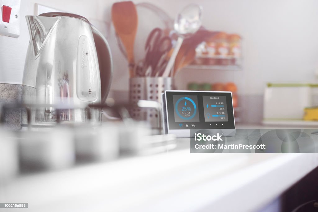 Smart-Meter in der Küche - Lizenzfrei Energieindustrie Stock-Foto