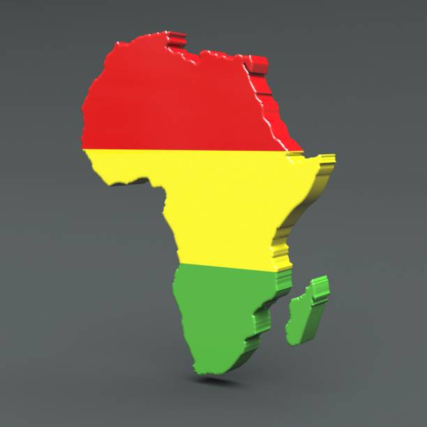 istock Africa countrie 3D flag maps on a grey background 1002514488