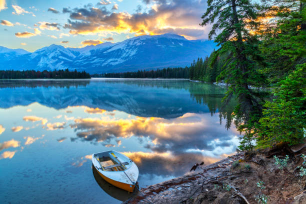 istock Morning Sunrise Over Edith Lake in Jasper National Park 1002515048