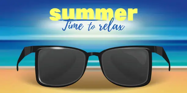 Vector illustration of Summer design with sunglasses