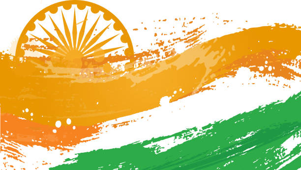 indische flagge abstrakt - indian flag india flag celebration stock-grafiken, -clipart, -cartoons und -symbole