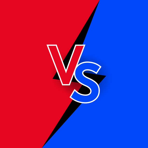 istock Versus logo red vs blue letters for sports design, fight icon. Vector illustration 1002564008