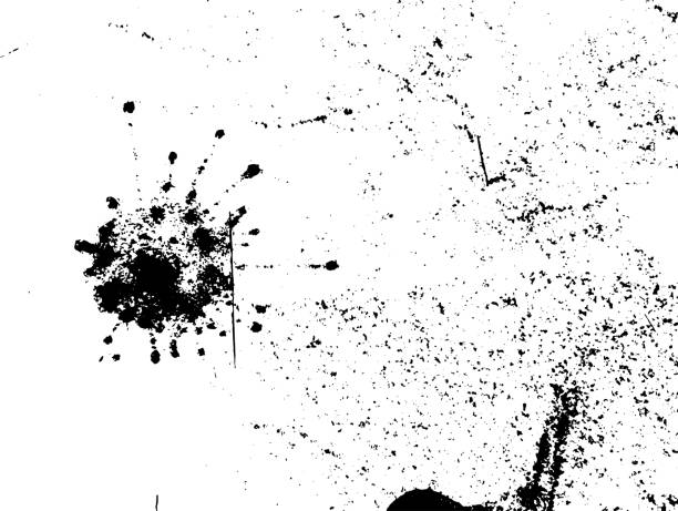 istock Handdrawn grunge texture. Abstract ink drops background. Black and white grunge illustration. Vector watercolor artwork pattern. 1002566382