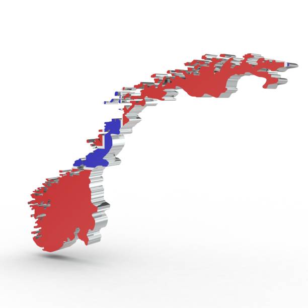 istock Europe 3D map of norway isolated on white background 1002572004