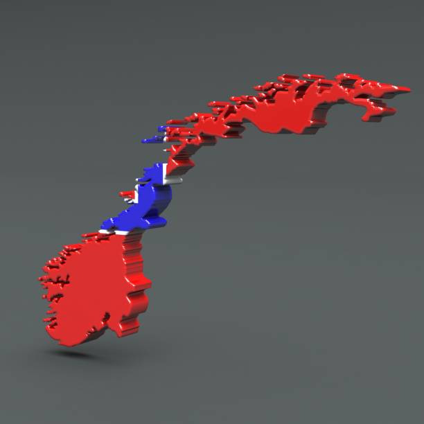 istock Europe 3D map of norway isolated on dark background 1002574608