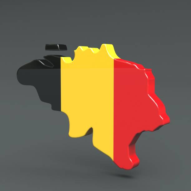 istock Europe 3D map of belgium isolated on dark background 1002574622