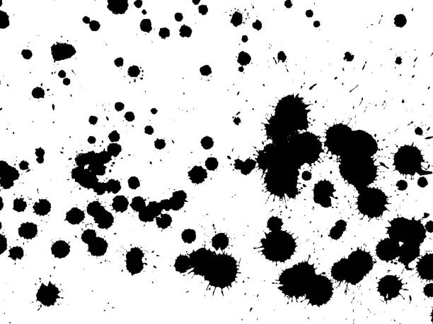 istock Handdrawn grunge texture. Abstract ink drops background. Black and white grunge illustration. Vector watercolor artwork pattern. 1002577250