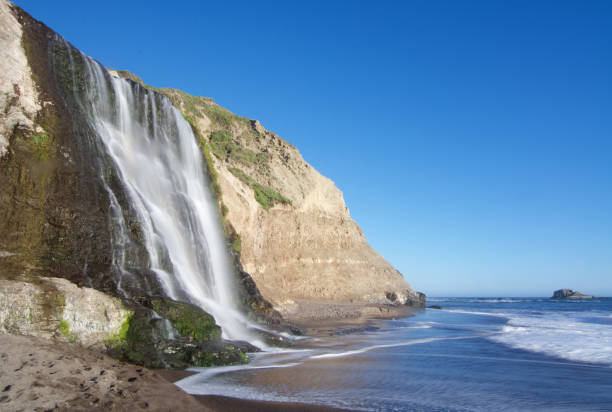 alamere wasserfälle - point reyes national seashore northern california beach california stock-fotos und bilder