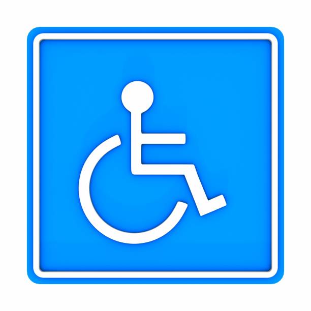 Handicap Sign Icons on a white background. 3D rendering