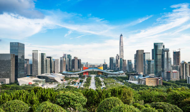 istock Shenzhen city skyline in China 1002607210