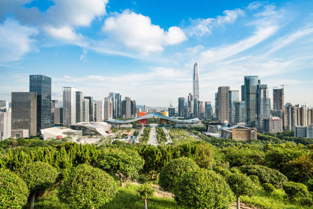 istock Shenzhen city skyline in China 1002607218