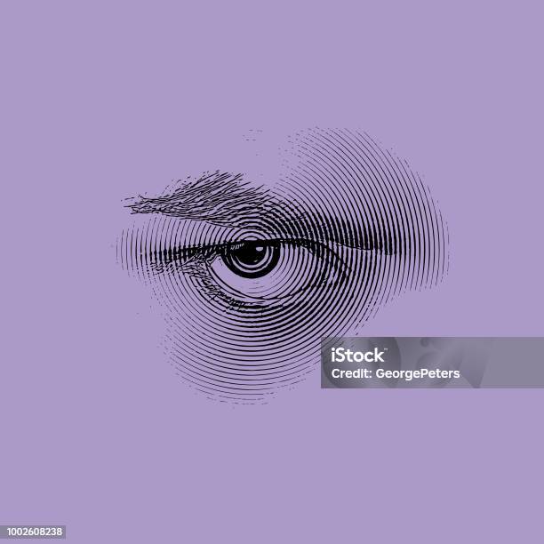 Angry Eye Stock Illustration - Download Image Now - Eye, Old-fashioned, Retro Style