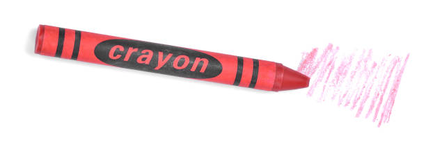 istock Red wax crayon and drawing isolated on a white background 1002628476