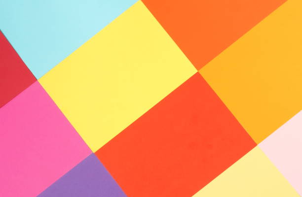 istock Abstract pastel colors pattern papers background. Minimal geometric fashion background. Flat lay, Top view. Copy space 1002655214