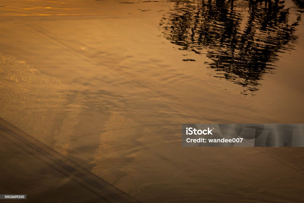 silhouette of swimming pool during Sunset. silhouette of swimming pool during Sunset at Malaysia. Architecture Stock Photo