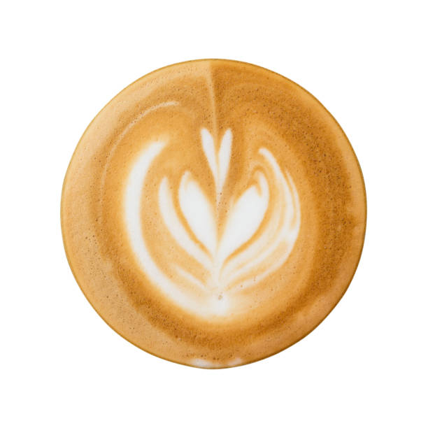 istock top view  coffee latte art isolated on white background 1002660110