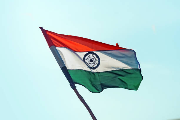 istock Flag of India on wind 1002663062
