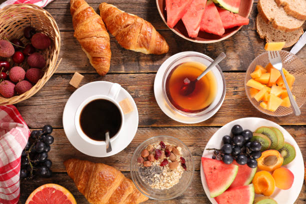 istock healthy breakfast on wood background 1002671634