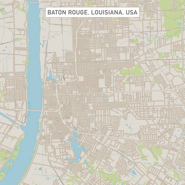 Baton Rouge Louisiana US City Street Map Vector Illustration of a City Street Map of Baton Rouge, Louisiana, USA. Scale 1:60,000.
All source data is in the public domain.
U.S. Geological Survey, US Topo
Used Layers:
USGS The National Map: National Hydrography Dataset (NHD)
USGS The National Map: National Transportation Dataset (NTD) baton rouge stock illustrations