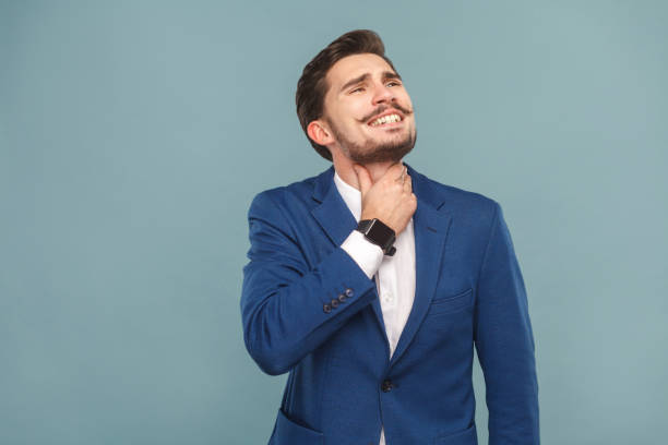 istock Sick Illness man touching neck, have tempereture and medical problem 1002684692
