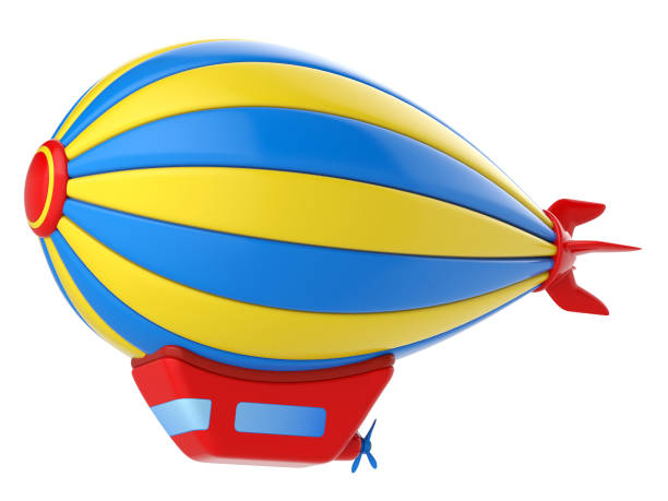 Toy airship isolated on white background. 3d rendering.