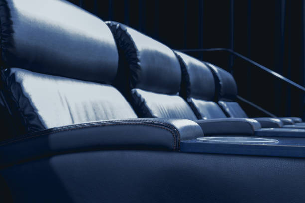 istock Empty modern cinema with recliner leather seat. 1002692728