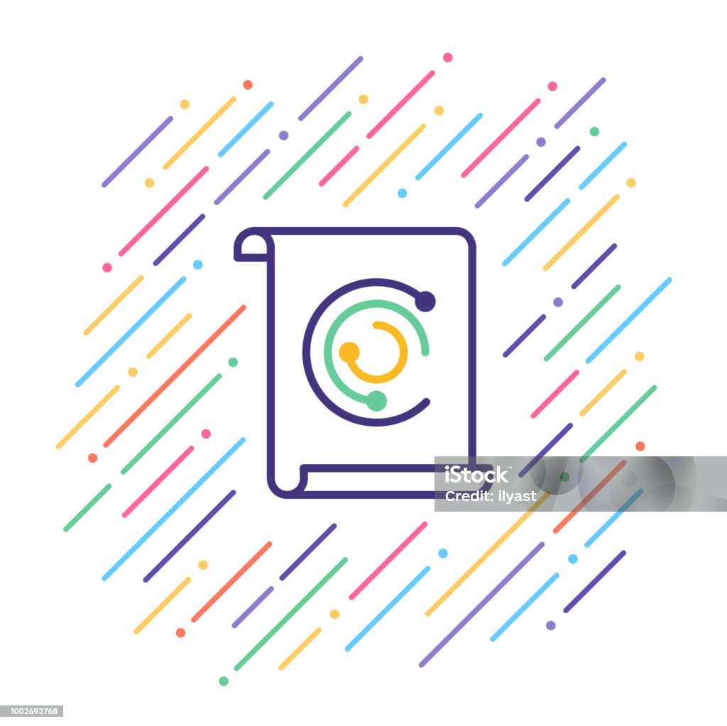 Report Line Icon Line vector illustration of change or update. Arrow Symbol stock vector