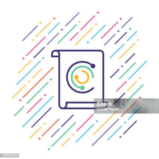 Report Line Icon Stock Illustration - Download Image Now - Arrow Symbol, Blue, Business