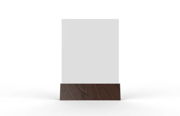 istock Blank table tent mock up template on isolated white background, Stand for acrylic tent card Used for Menu Bar and restaurant, 3d illustration 1002697612