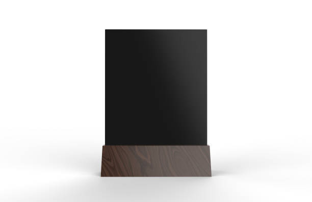 istock Blank table tent mock up template on isolated white background, Stand for acrylic tent card Used for Menu Bar and restaurant, 3d illustration 1002700062