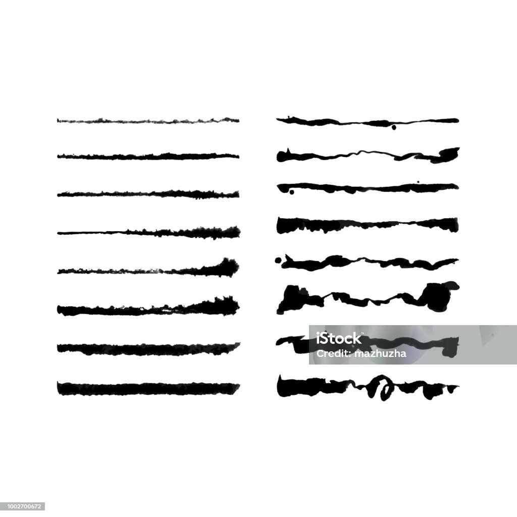 Brush Script Vector Vector Watercolor Script Brushes Set Stock Illustration - Download ...