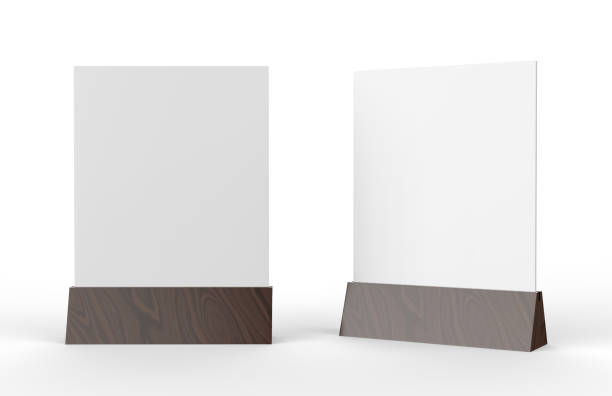 istock Blank table tent mock up template on isolated white background, Stand for acrylic tent card Used for Menu Bar and restaurant, 3d illustration 1002700814