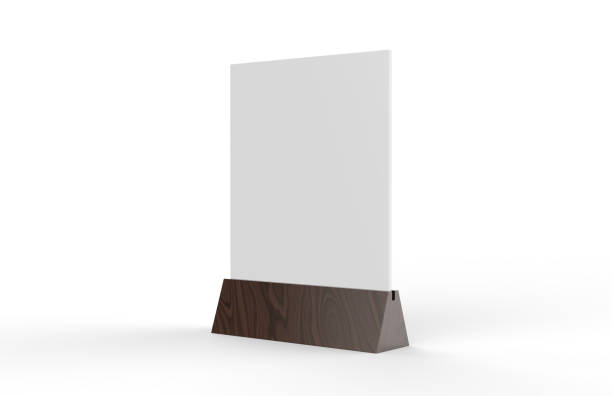 istock Blank table tent mock up template on isolated white background, Stand for acrylic tent card Used for Menu Bar and restaurant, 3d illustration 1002700822