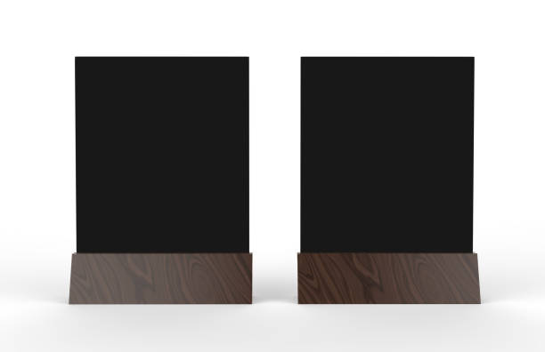 istock Blank table tent mock up template on isolated white background, Stand for acrylic tent card Used for Menu Bar and restaurant, 3d illustration 1002701388