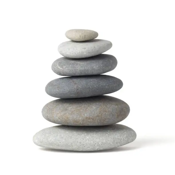Photo of stones, zen on white