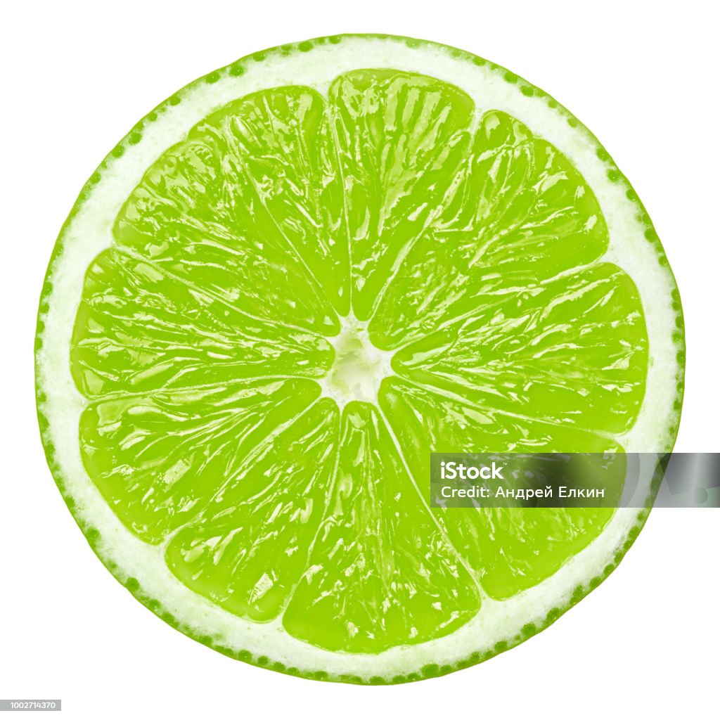 lime slice, clipping path, isolated on white background Lime Stock Photo