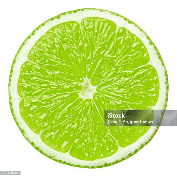 Lime Slice Clipping Path Isolated On White Background Stock Photo - Download Image Now