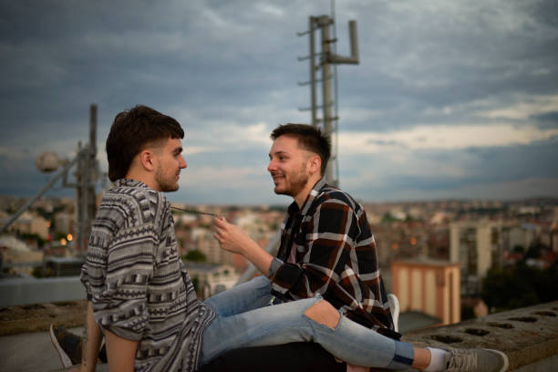 istock Gay couple outdoors 1002718366