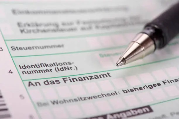 German tax form for tax office - in German language: Finanzamt