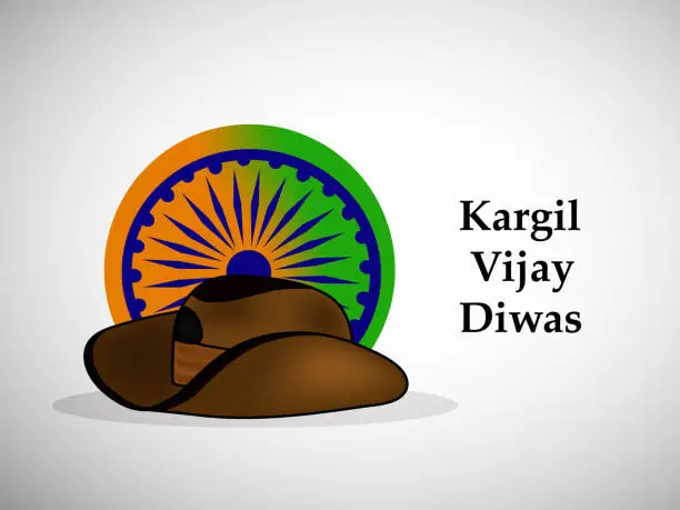 Vector illustration of Illustration of elements of Kargil Vijay Diwas in India celebrated on 26th July