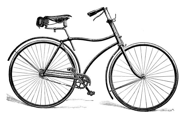 Old Bicycle Illustration of a Old Bicycle cycling bicycle pencil drawing cyclist stock illustrations