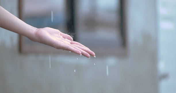 istock woman watching rain at cafe. 1002737680