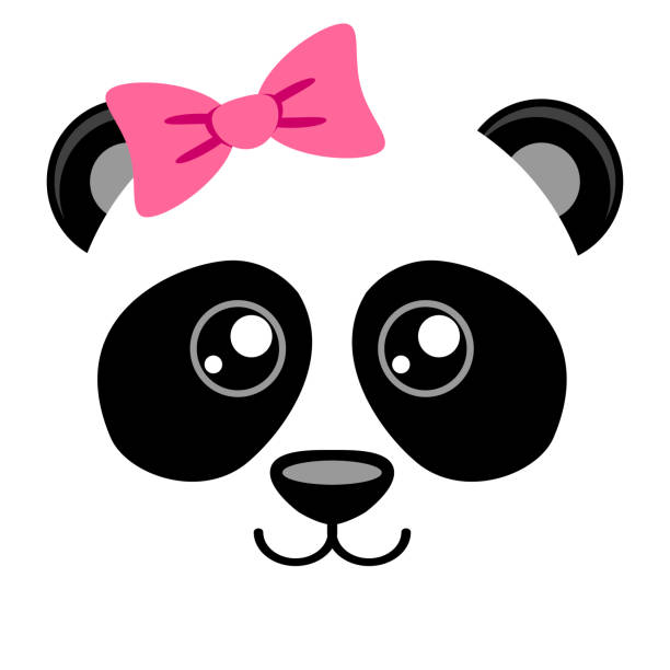 Cute Panda With Pink Bow Girlish Print With Chinese Bear For Tshirt Stock  Illustration - Download Image Now - iStock