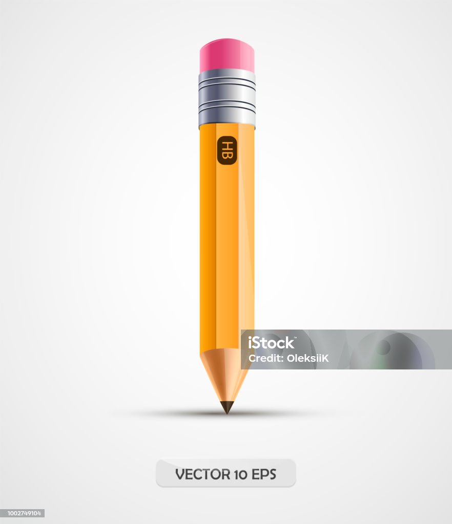 Biểu Tượng Bút Chì Với Tẩy Và Logo Bút Chì Màu Vàng Hb Bút Chì ...