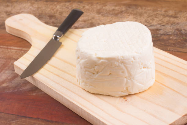 Brazilian Minas Cheese isolated on white background