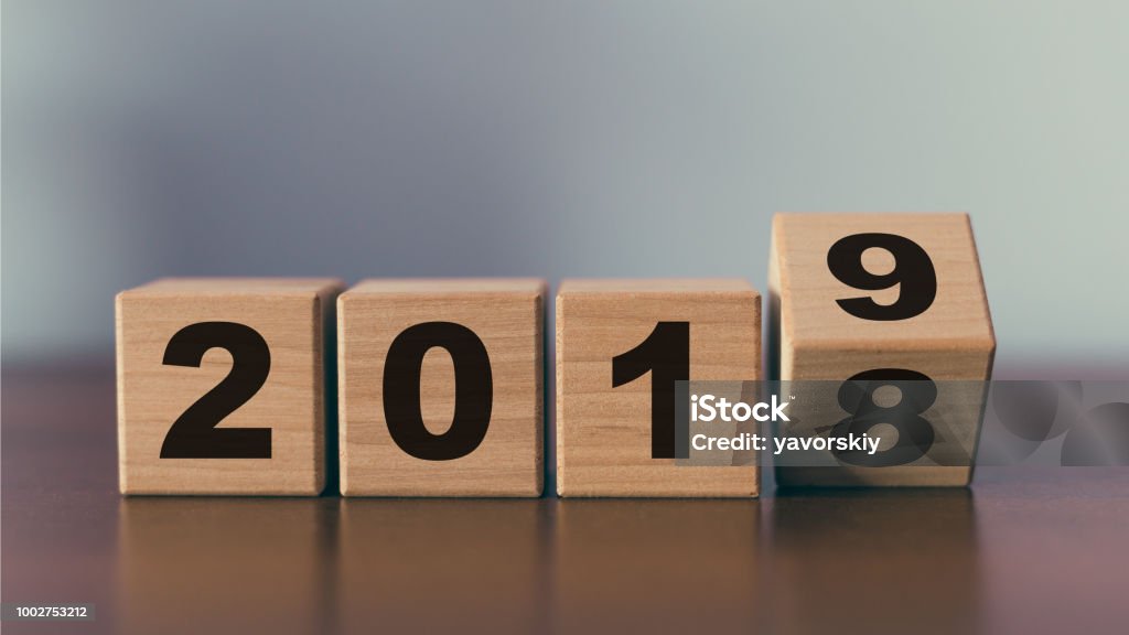 Cambiar de año nuevo 2018 2019 concepto - Foto de stock de 2018 libre de derechos