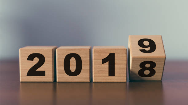 New year 2018 change to 2019 concept stock photo