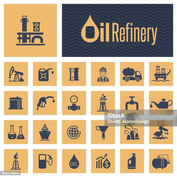 Oil Industry Icon Set Stock Illustration - Download Image Now - Icon Symbol, Natural Gas, Crude Oil