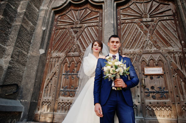 istock Young beautiful wedding couple 1002782336
