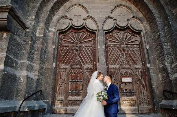 istock Young beautiful wedding couple 1002782424